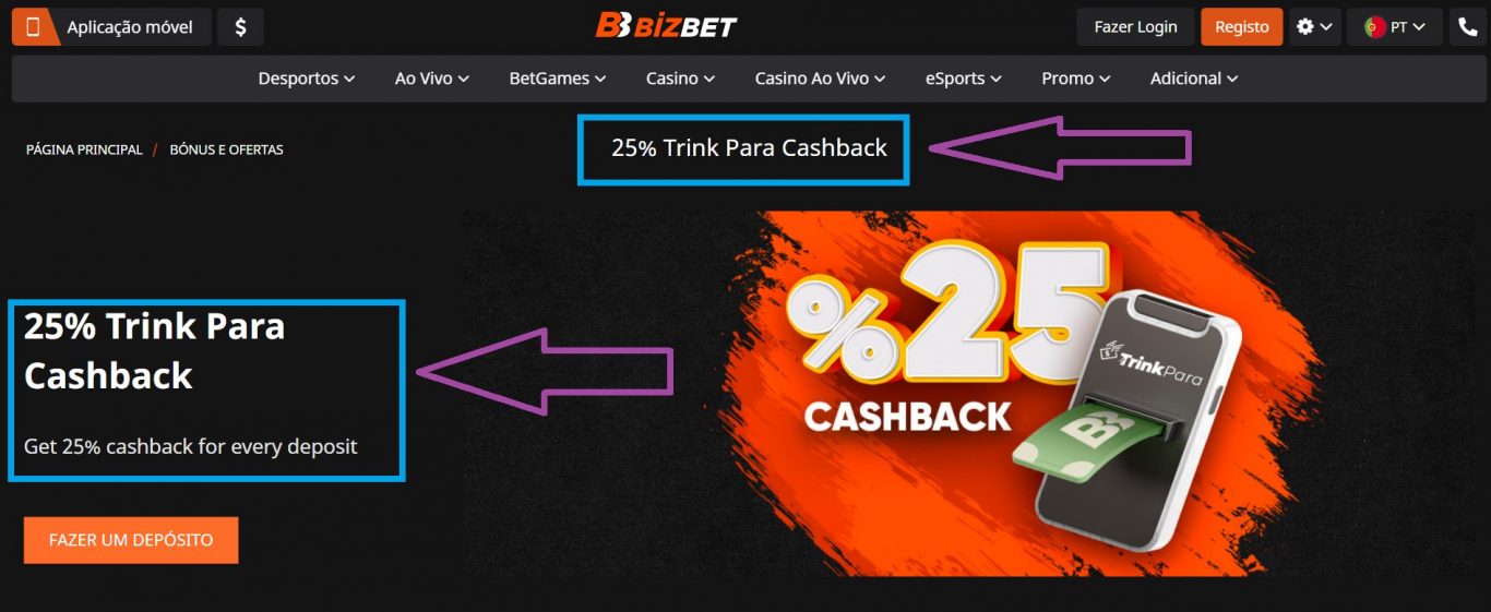 Bizbet bonus 25% cashback